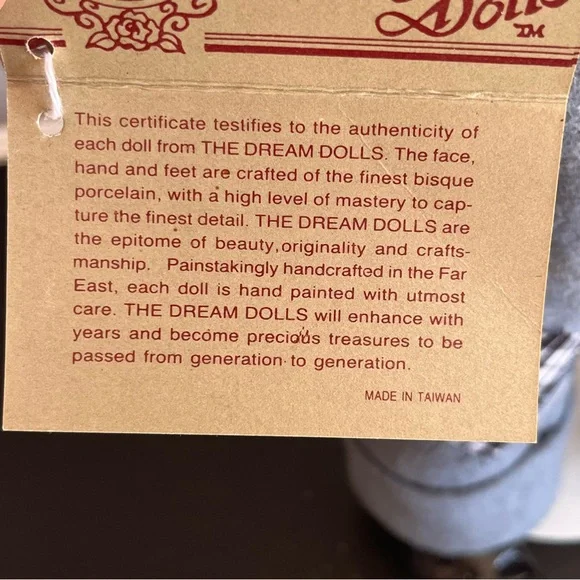 Dream Dolls Porcelain Boy Doll Hand Painted 15 Inch Vintage - Picture 11 of 12